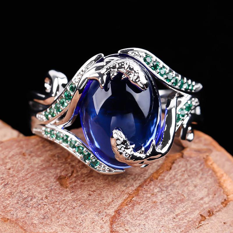 Exclusive Silver Color Symmetrical Double Fish Swimming Artwork Ring for Women Ldies Sea Blue Zircon Party Ring Ethnic Jewelry
Exclusive Silver Color Symmetrical Double Fish Swimming Artwork Ring for Women Ldies Sea Blue Zircon Party Ring Ethnic Jewelry
