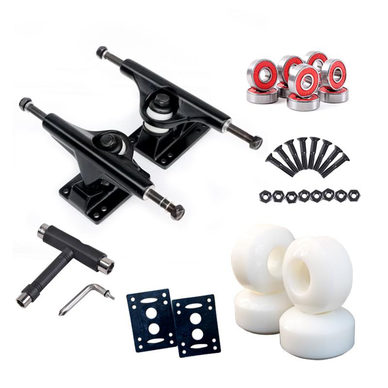 Skateboard bridge 5V double skateboard bracket wheel professional action hard wheel trucks combination package 100A wheels, Black
Skateboard bridge 5V double skateboard bracket wheel professional action hard wheel trucks combination package 100A wheels, Black