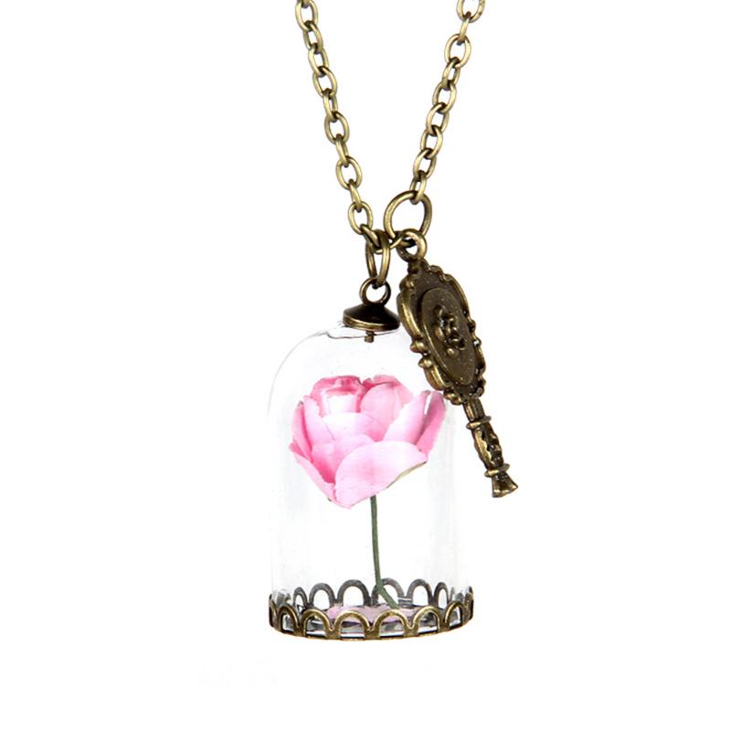 Fashion Necklace Enchanted Rose in Terrarium Pendant Plated Valentines Day Fairy Tale Victorian Jewelry
Fashion Necklace Enchanted Rose in Terrarium Pendant Plated Valentines Day Fairy Tale Victorian Jewelry