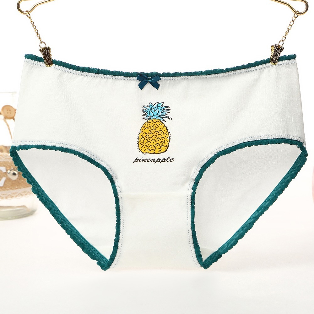 Underwear Women Cotton Panties Ladies Sexy Briefs Mango Fruit Printed Panty Underpant For Women Calcinhas Girls 7 pcs/lot Shorts 201112