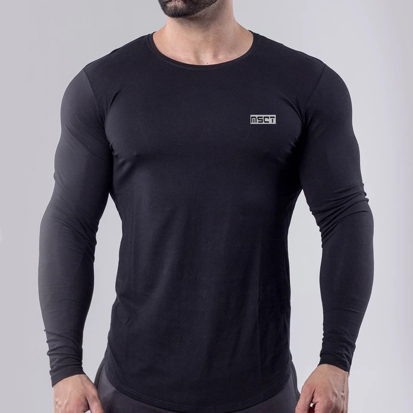 High collar Compression Shirts Men Bodybuilding Sportswear T-shirt Long Sleeve Top Gyms T Shirt Men Fitness Tight Rashgard 201202
