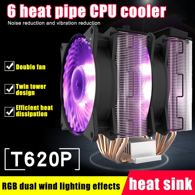 CPU Cooler RGB Double Cooling Fan Noise Reduction High Efficiency 6 Heat Pipe VDX99
CPU Cooler RGB Double Cooling Fan Noise Reduction High Efficiency 6 Heat Pipe VDX99