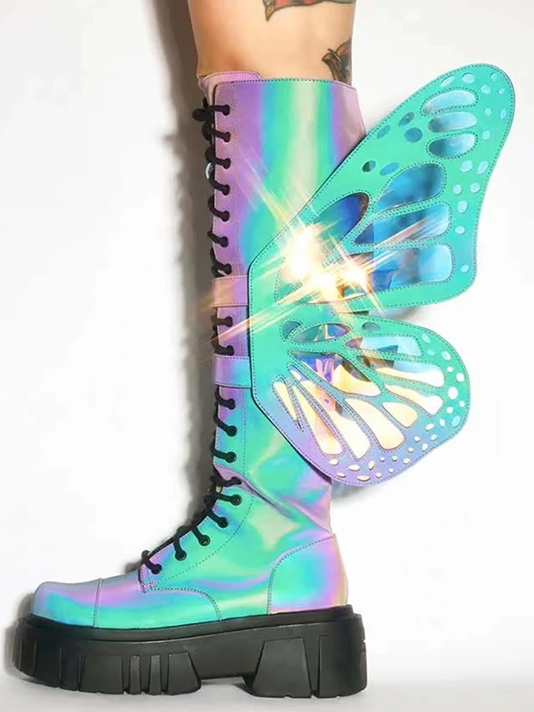 Sculpted Big Ladies Butterfly Wings Side Decoration of the Knee Bling Sequin Leather Lace to Colorful Boots Sequins Tall Martin Sbfv, Color 3
Sculpted Big Ladies Butterfly Wings Side Decoration of the Knee Bling Sequin Leather Lace to Colorful Boots Sequins Tall Martin Sbfv, Color 3