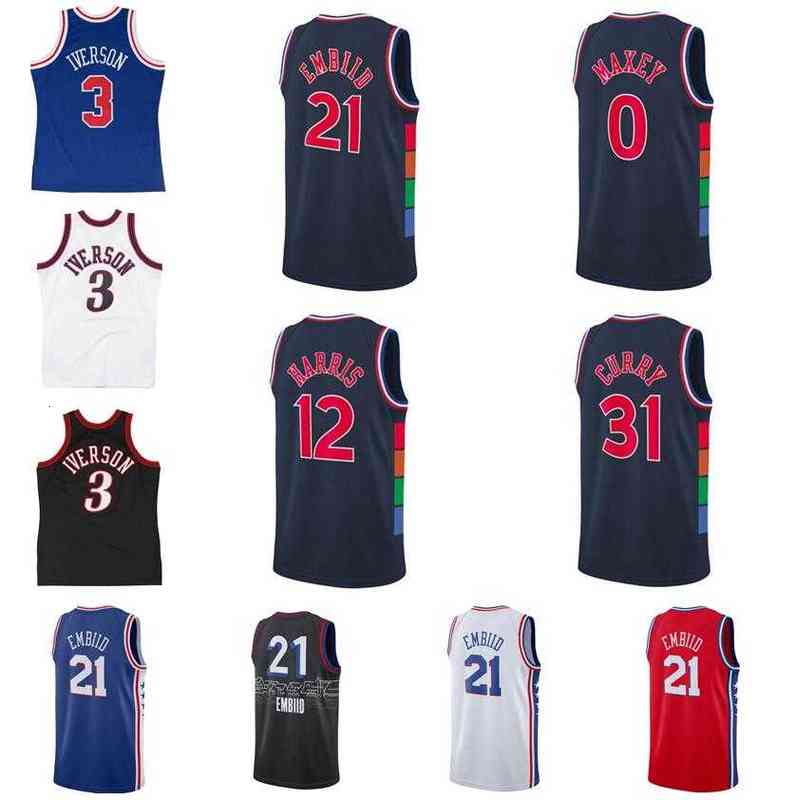 Basketball jersey Joel Embiid #21 Tyrese Maxey #0 Curry #31 Harris #12 Allen Iverson #3 2021-22 retro city jerseys Men youth S-2XL, With logo
Basketball jersey Joel Embiid #21 Tyrese Maxey #0 Curry #31 Harris #12 Allen Iverson #3 2021-22 retro city jerseys Men youth S-2XL, With logo