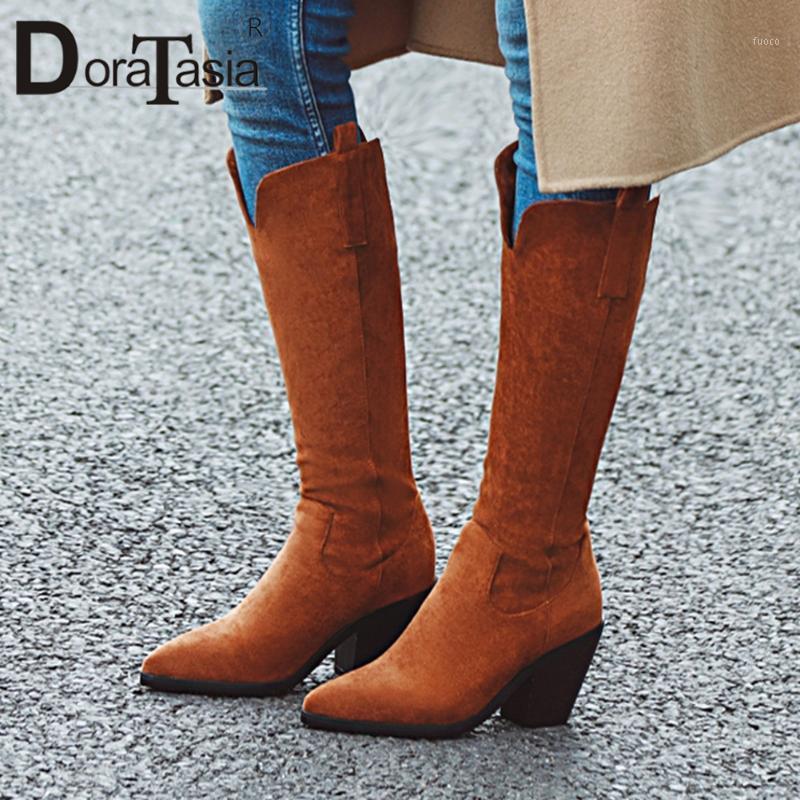DORATASIA Retro Lady Flock Winter Pointed Toe High Heels Mid Calf Boots Solid Casual Boots Women Consise Brand Shoes Woman1, Black
DORATASIA Retro Lady Flock Winter Pointed Toe High Heels Mid Calf Boots Solid Casual Boots Women Consise Brand Shoes Woman1, Black