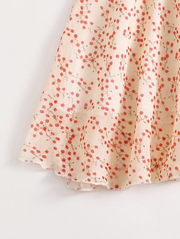 Girls Ditsy Floral Shirred Swing Dress SHE