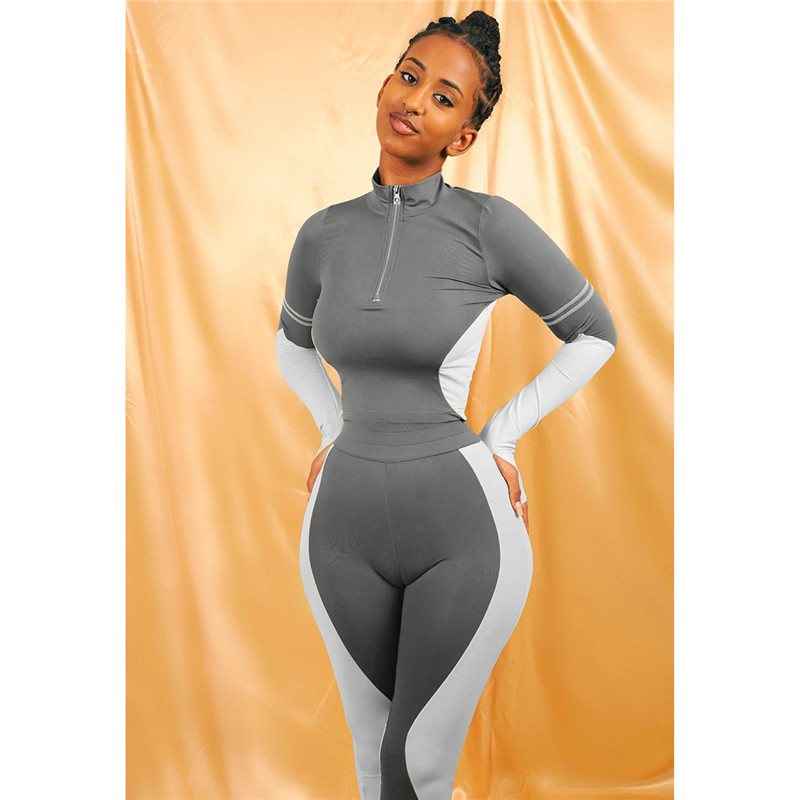 Plus size 2XL Women outfits fall winter tracksuits pullover hoodies+pants panelled two piece set sweatsuits long sleeve sportswear 4273