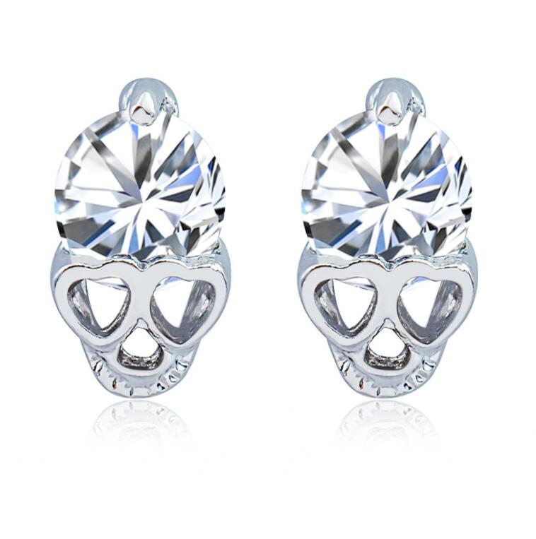Fashion Women Rose Gold Silver Tone Crystal Zircon Skull Pierced Stud Earrings Jewelry Gift Free Shipping
Fashion Women Rose Gold Silver Tone Crystal Zircon Skull Pierced Stud Earrings Jewelry Gift Free Shipping