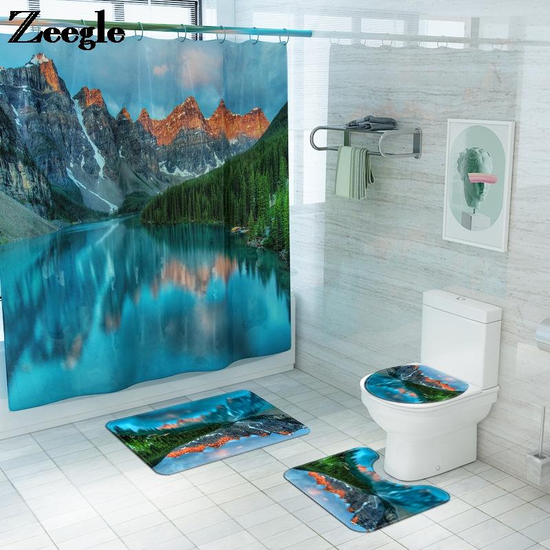 Landscape Printing Bath Mat Microfiber Shower Curtain Bathroom Carpet Set Anti Slip Mats for Bathroom Water Absorbent Rug Suit
Landscape Printing Bath Mat Microfiber Shower Curtain Bathroom Carpet Set Anti Slip Mats for Bathroom Water Absorbent Rug Suit