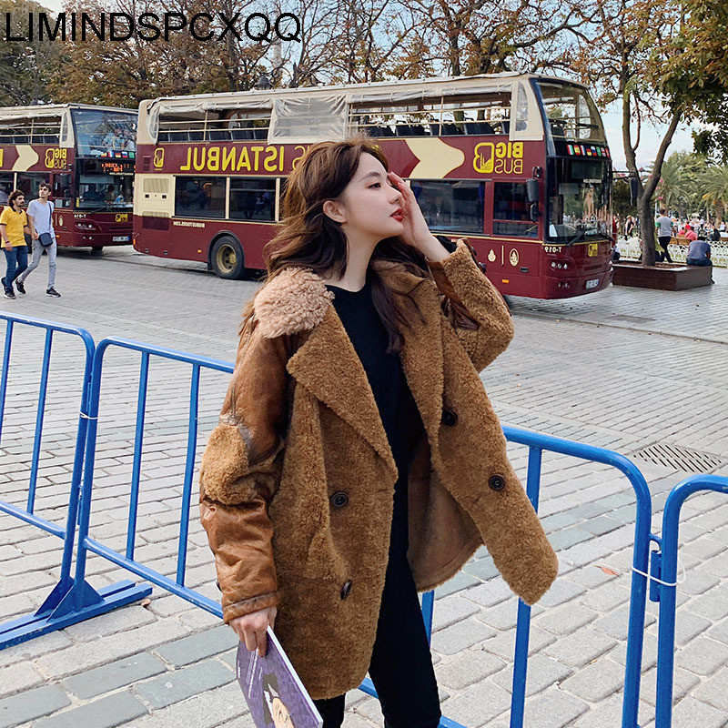 Lamb Winter Women's Coats Coffee Double-breasted Matching Grain Wool 2tfm, Photo color
Lamb Winter Women's Coats Coffee Double-breasted Matching Grain Wool 2tfm, Photo color