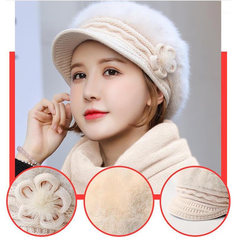 Women knitted Winter Hat female Warm fur beret Girls Solid Bonnet women Skullies beanies Cold-proof fur hat1, White
Women knitted Winter Hat female Warm fur beret Girls Solid Bonnet women Skullies beanies Cold-proof fur hat1, White