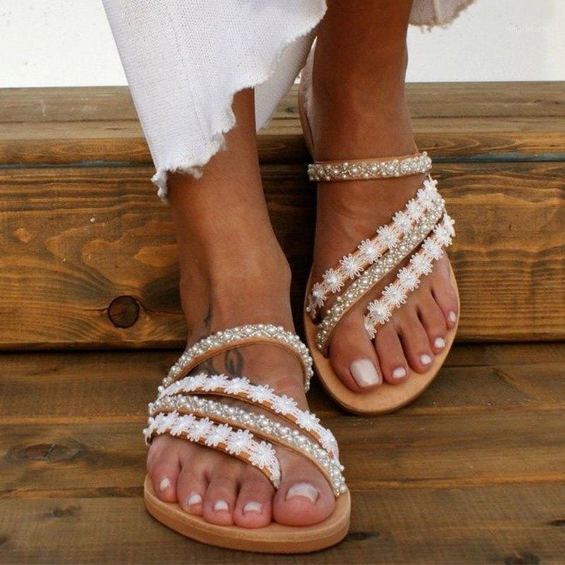 Women's Slippers Clip Toe Pearls Appliques Female Slippers Flip Flop Flat Sandals Ladies Flower Summer Shoes Beach Fashion Woman1, White
Women's Slippers Clip Toe Pearls Appliques Female Slippers Flip Flop Flat Sandals Ladies Flower Summer Shoes Beach Fashion Woman1, White