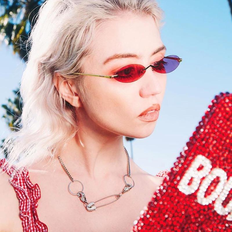 Retro Small Oval Sunglasses Women Vintage Brand Shades Black Red Color Rimless Sun Glasses For Female Fashion Designer Lunette 
Retro Small Oval Sunglasses Women Vintage Brand Shades Black Red Color Rimless Sun Glasses For Female Fashion Designer Lunette
