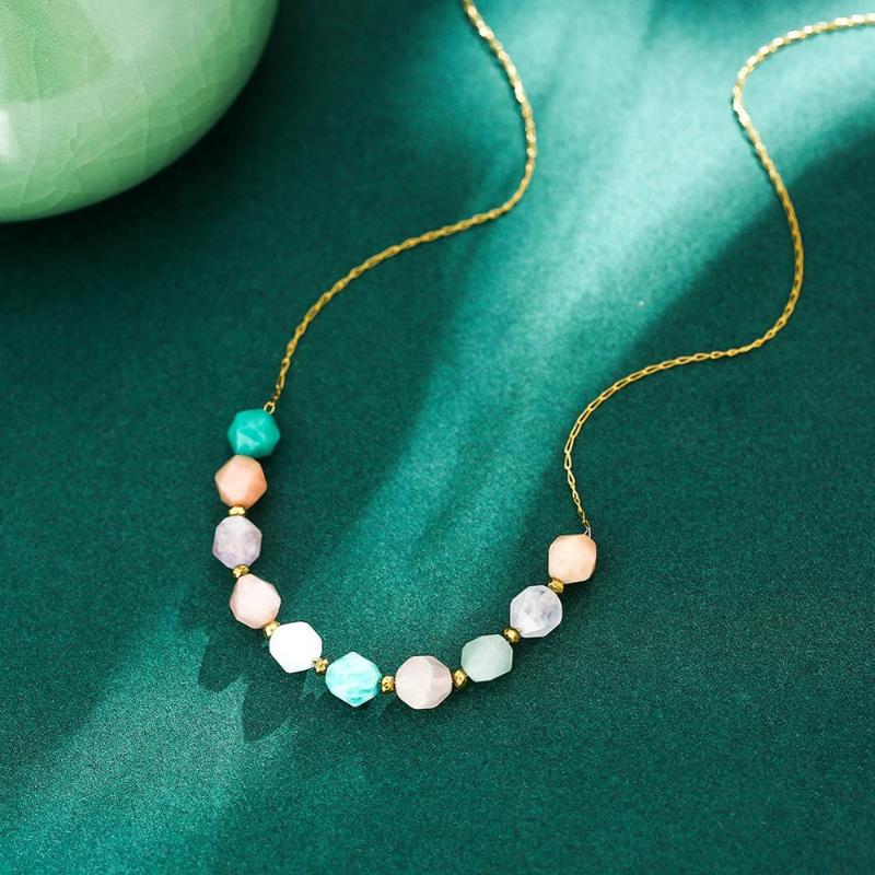 Natural Stone Bead Chain Necklace Simple Gemstone Beaded Stainless Steel Thin Chain Choker Pendant Necklace Jewelry for Women
Natural Stone Bead Chain Necklace Simple Gemstone Beaded Stainless Steel Thin Chain Choker Pendant Necklace Jewelry for Women