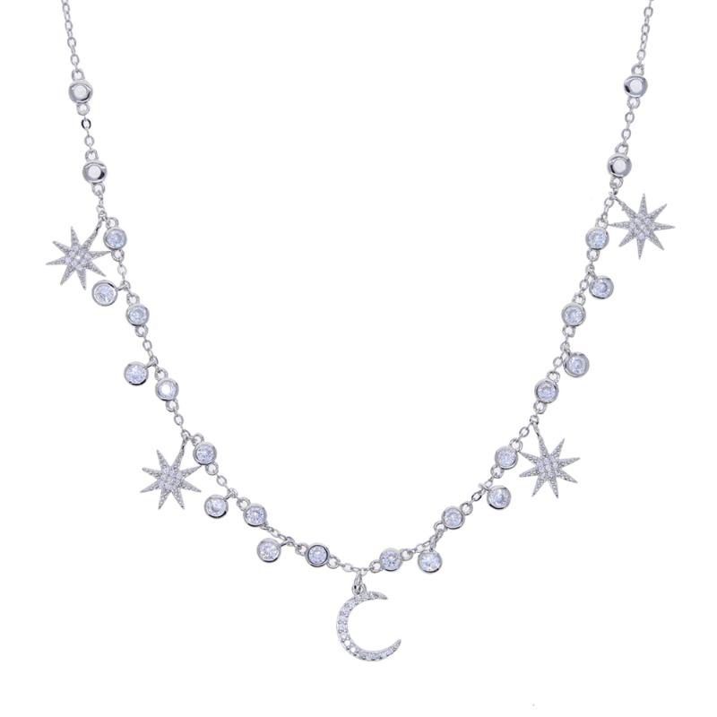 Starburst Moon CZ Station Choker Iced Out Bling 5A Cubic Zirconia Elegant Stunning Necklace For Women Modern Trendy Jewelry, Silver
Starburst Moon CZ Station Choker Iced Out Bling 5A Cubic Zirconia Elegant Stunning Necklace For Women Modern Trendy Jewelry, Silver