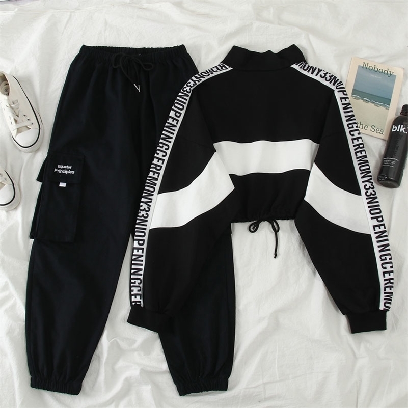 Autumn High Waist Streetwear Cargo Pants Female Harajuku Loose Joggers Women 2 Piece Suit harem camo pants 201109, Sweatershirt
Autumn High Waist Streetwear Cargo Pants Female Harajuku Loose Joggers Women 2 Piece Suit harem camo pants 201109, Sweatershirt