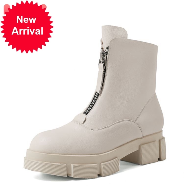 Top quality royal leather new ankle design front zipper toe round shoes women's winter boots fashion size 34-39, Black
Top quality royal leather new ankle design front zipper toe round shoes women's winter boots fashion size 34-39, Black