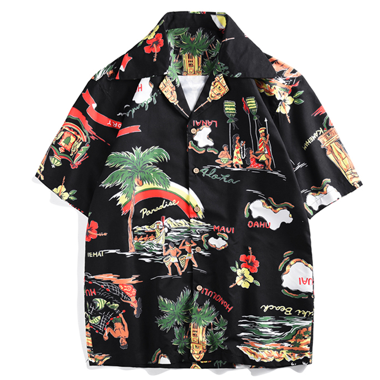 2021 New Aelfric Eden Hawaiian Style Print Hip Hop Casual Streetwear Men Summer Harajuku Beach Loose Short Sleeve Shirt Black T9l7
2021 New Aelfric Eden Hawaiian Style Print Hip Hop Casual Streetwear Men Summer Harajuku Beach Loose Short Sleeve Shirt Black T9l7