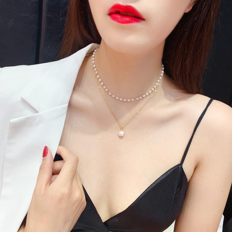 Cute Pearl Choker Necklace For Women Korean Style Gold Double-deck Clavicle Chain 2020 Fashion Female Simple Jewelry Gift 043
Cute Pearl Choker Necklace For Women Korean Style Gold Double-deck Clavicle Chain 2020 Fashion Female Simple Jewelry Gift 043