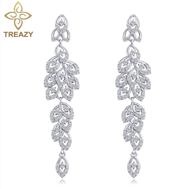 Dangle & Chandelier TREAZY Gold/Silver Color Crystal Long Earrings Elegant Hanging Leaves Bridal Drop For Women Prom Wedding Jewelry
Dangle & Chandelier TREAZY Gold/Silver Color Crystal Long Earrings Elegant Hanging Leaves Bridal Drop For Women Prom Wedding Jewelry