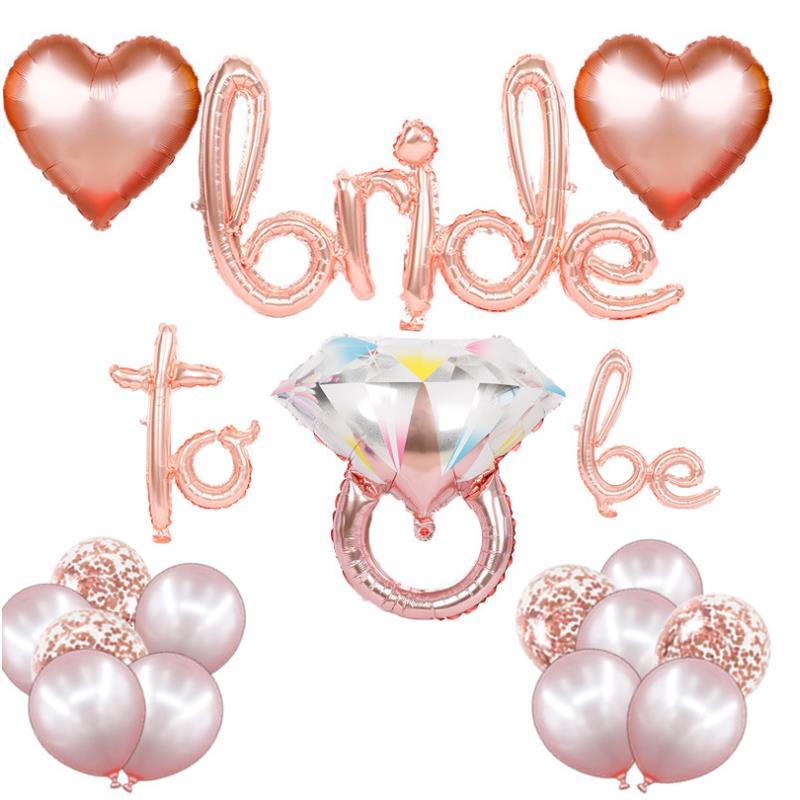 1set Rose Gold wedding bride to be letter foil Balloons Diamond ring Party Decorations Kit Valentine's Day Bridal Shower balls
1set Rose Gold wedding bride to be letter foil Balloons Diamond ring Party Decorations Kit Valentine's Day Bridal Shower balls