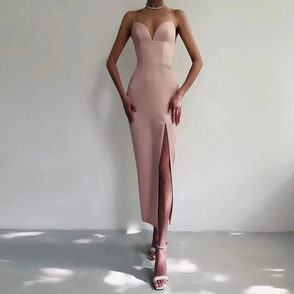 Simple Spaghetti Straps Sheath Satin Wedding Dress For Women 2022 Sexy Side Split Ankle Length Bridal Reception Gowns Summer Beach Bride Dresses Robe 