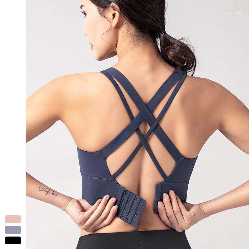 New Women' Running Sport Bra Cross Back Wirefree Fitness Workout Tank Top Solid Yoga Exercise Underwear With Hasps Push-Ups Bra1, As picture
New Women' Running Sport Bra Cross Back Wirefree Fitness Workout Tank Top Solid Yoga Exercise Underwear With Hasps Push-Ups Bra1, As picture