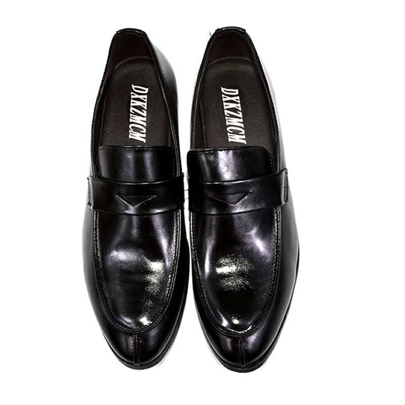 DXKZMCM Leather Business Men Dress Loafers Pointy Black Shoes Oxford Men Breathable Formal Wedding Shoes Y200420