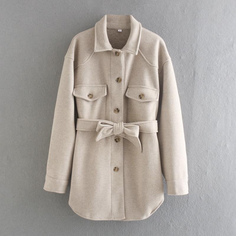 European and American women' wear 2020 autumn new slim fit with belt imitation woolen coat women' clothing, 01
European and American women' wear 2020 autumn new slim fit with belt imitation woolen coat women' clothing, 01