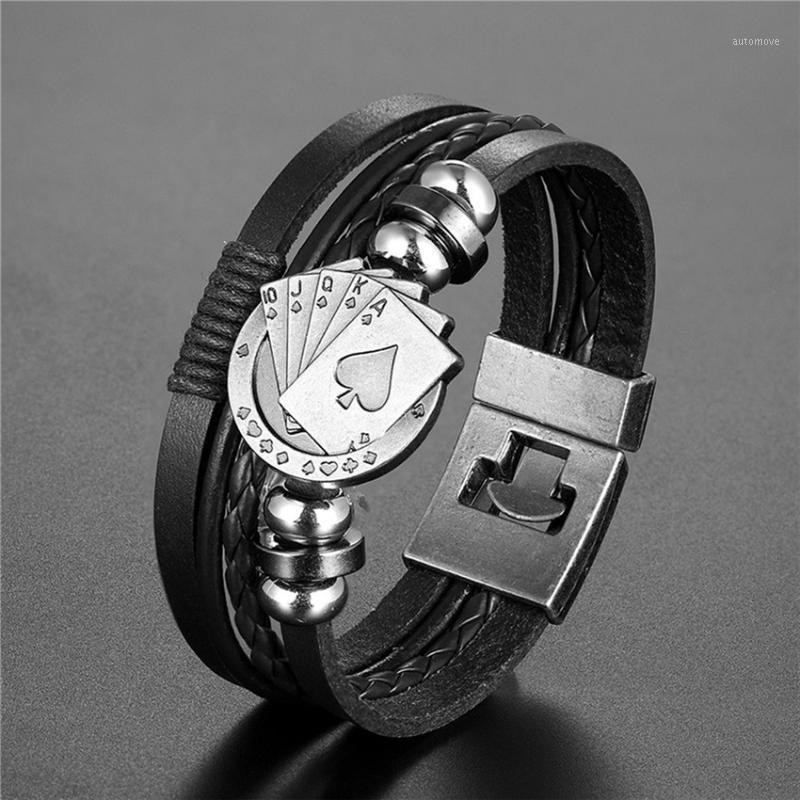 2020 New Punk Bracelets Men Multi-layer Poker Leather Bracelet Ladies Wrap Charm Cuff Bangles Pulseira Masculina TZ-6071
2020 New Punk Bracelets Men Multi-layer Poker Leather Bracelet Ladies Wrap Charm Cuff Bangles Pulseira Masculina TZ-6071