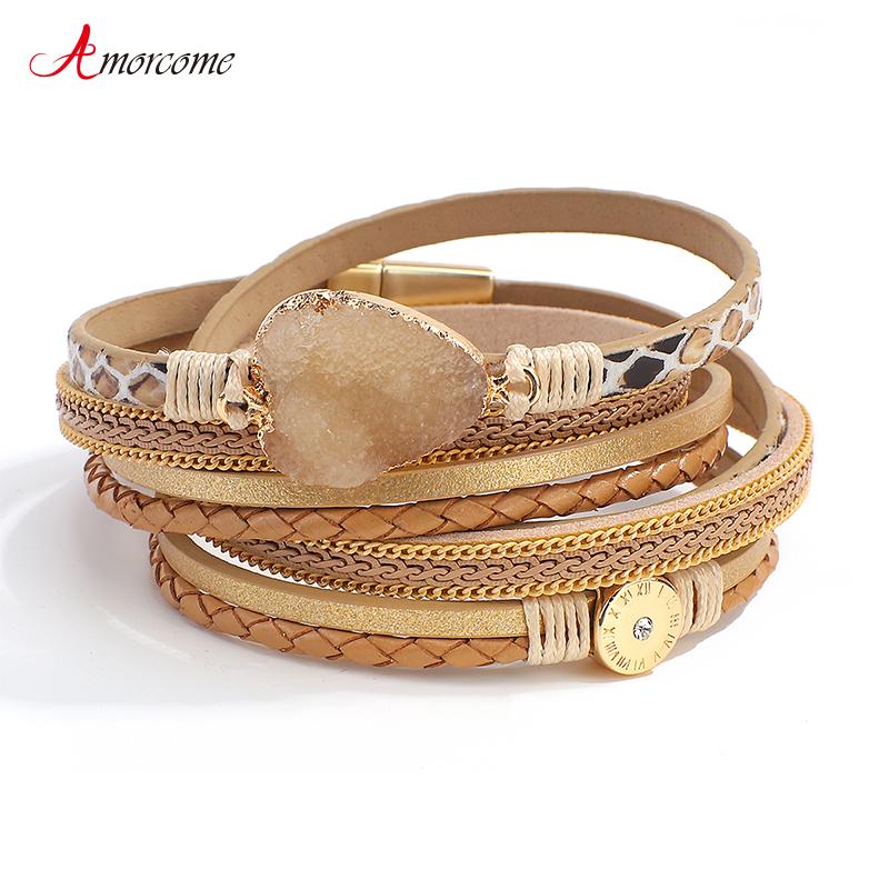 Amorcome Classic Snake Skin Pattern Braided Leather Bracelets for Women Heart Resin Charm Multilayer Wrap Bracelet Femme Jewelry
Amorcome Classic Snake Skin Pattern Braided Leather Bracelets for Women Heart Resin Charm Multilayer Wrap Bracelet Femme Jewelry