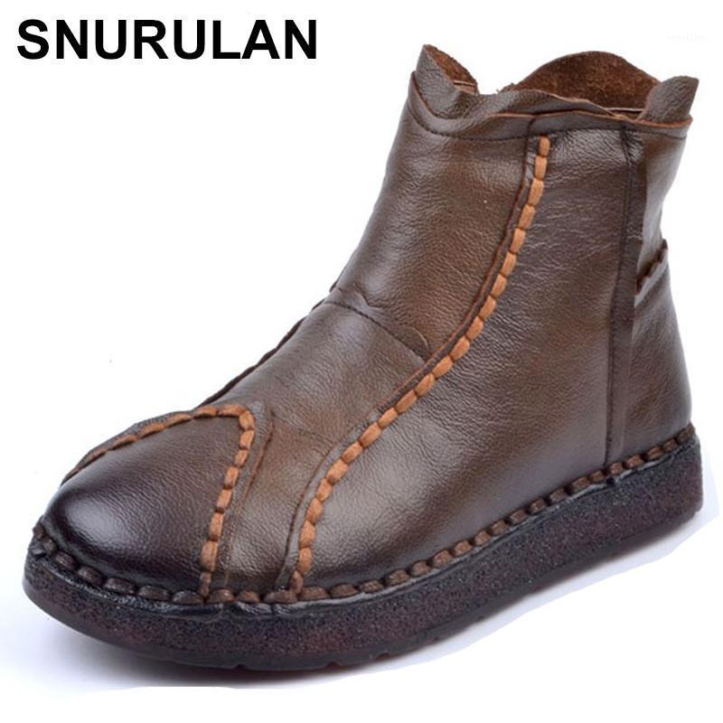 SNURULAN Brand women handmade boots genuine leather thick &soft mother boots women winter flat heel plus size 35 411, Black
SNURULAN Brand women handmade boots genuine leather thick &soft mother boots women winter flat heel plus size 35 411, Black