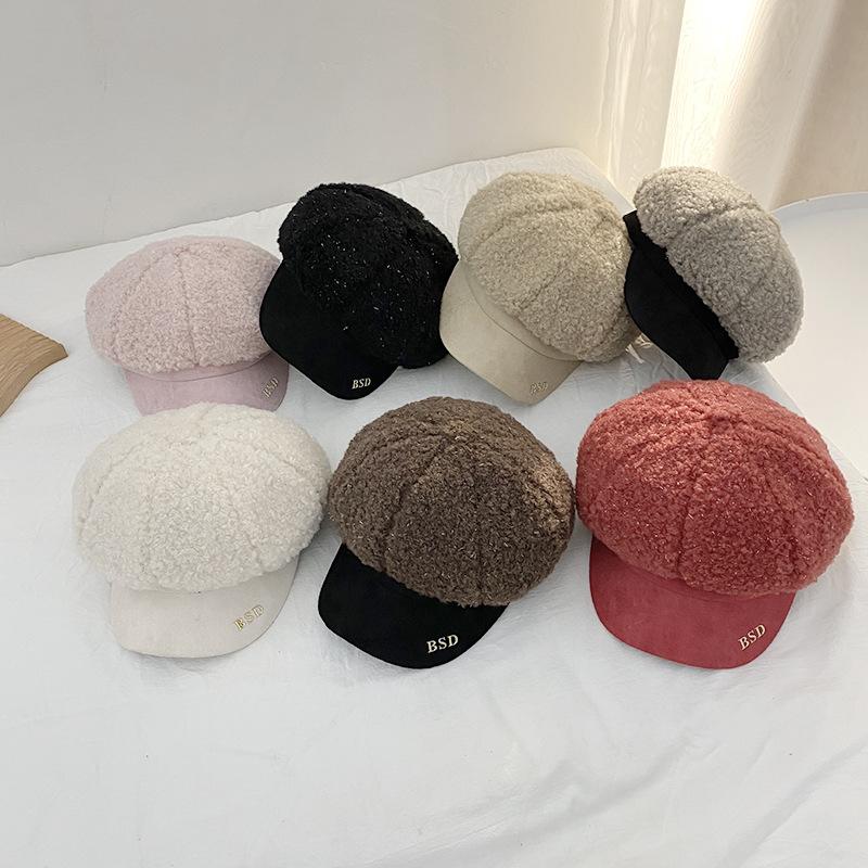 Korean Version Of Autumn And Winter Lambs Plush Octagonal Hat Warm And Thickened Beret Children's Suede Duck Cap Fashion, Black
Korean Version Of Autumn And Winter Lambs Plush Octagonal Hat Warm And Thickened Beret Children's Suede Duck Cap Fashion, Black
