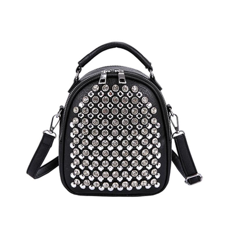 Fashion Multifunction Studs Small Backpack Girl Mini School Bag Women Fashion Rivet Travel Bagpack 2 Layer PU Leather Bolsas D24, Black
Fashion Multifunction Studs Small Backpack Girl Mini School Bag Women Fashion Rivet Travel Bagpack 2 Layer PU Leather Bolsas D24, Black