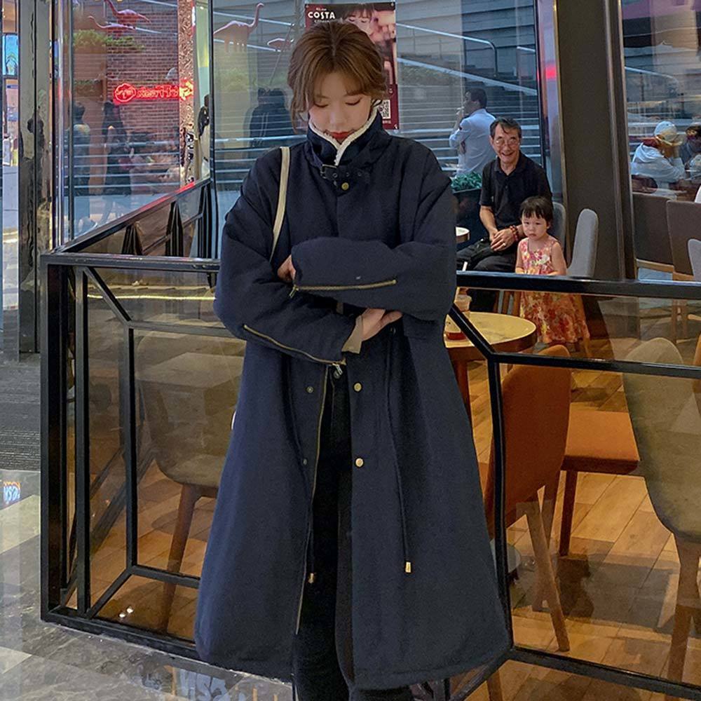 Vielleicht New Casual Wool Liner Parka Coat Fashion Single Breasted Adjustable Waist Winter Jacket Women Long Warm Parkas 201019