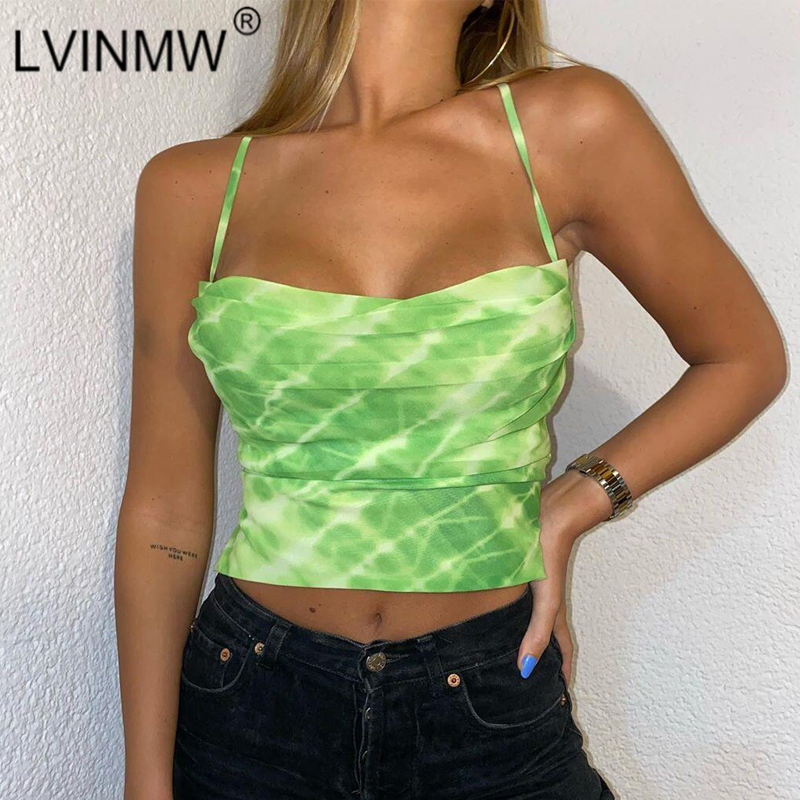 LVINMW Sexy Spaghetti Straps Slash Neck Dye Drawstring Backless Sleeveless Crop Top 2020 Summer Women Camisole Tops Streetwear Y200701, Green
LVINMW Sexy Spaghetti Straps Slash Neck Dye Drawstring Backless Sleeveless Crop Top 2020 Summer Women Camisole Tops Streetwear Y200701, Green