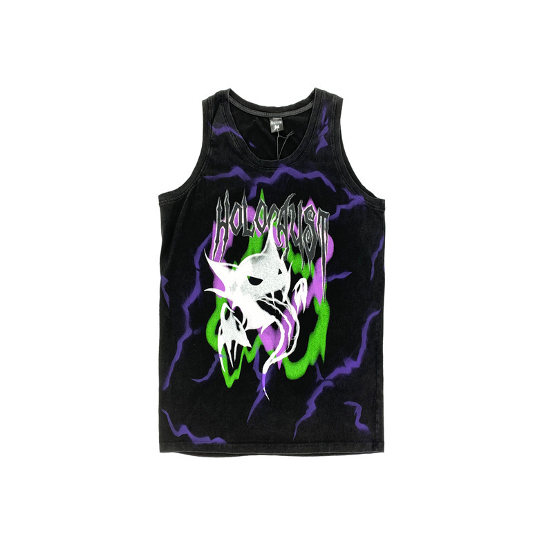 Devil Graffiti Dark Allover Printed Man's Vest Wear Fashionable Loose Brand Without Sleeves Cotton Shirt Owjs, Black
Devil Graffiti Dark Allover Printed Man's Vest Wear Fashionable Loose Brand Without Sleeves Cotton Shirt Owjs, Black