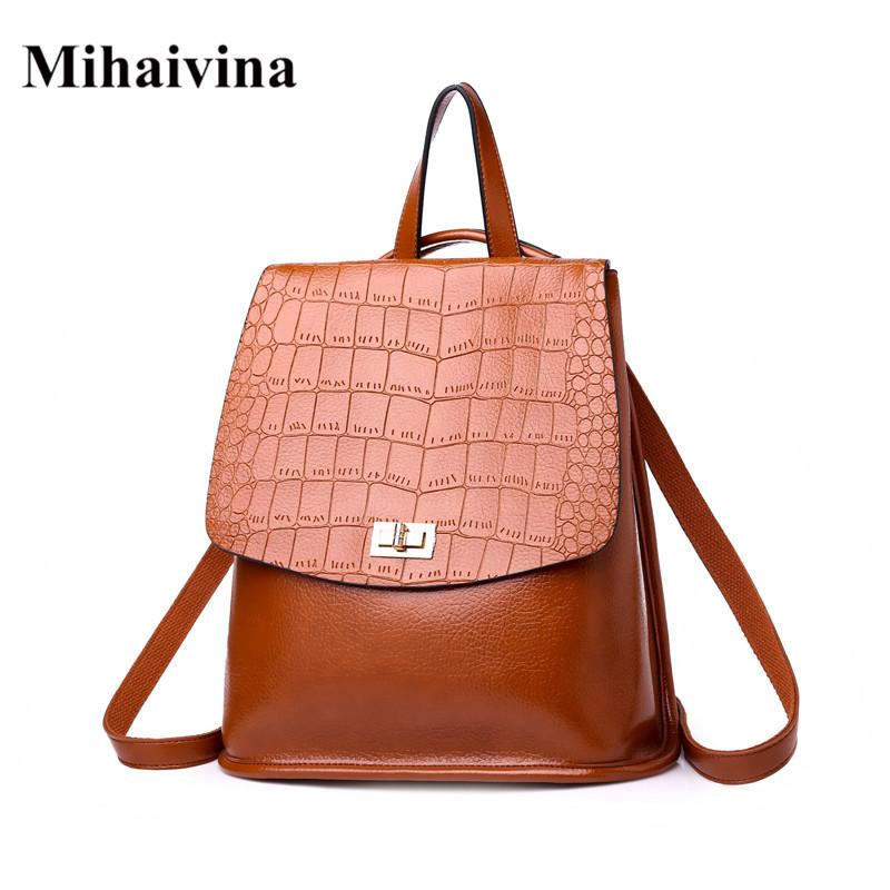 Backpack Style Mihaivina Alligator Hasp Back Pack Bags PU Leather Women School For Teenagers Girls Luxury Shoulder Mochila Mujer, Black
Backpack Style Mihaivina Alligator Hasp Back Pack Bags PU Leather Women School For Teenagers Girls Luxury Shoulder Mochila Mujer, Black