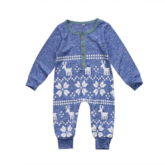 OKLADY 2019 New Arrival XMAS Baby Kids Boy Girl Infant Romper Jumpsuit Playsuit Outfit Christmas Toddler Rompers Y1221