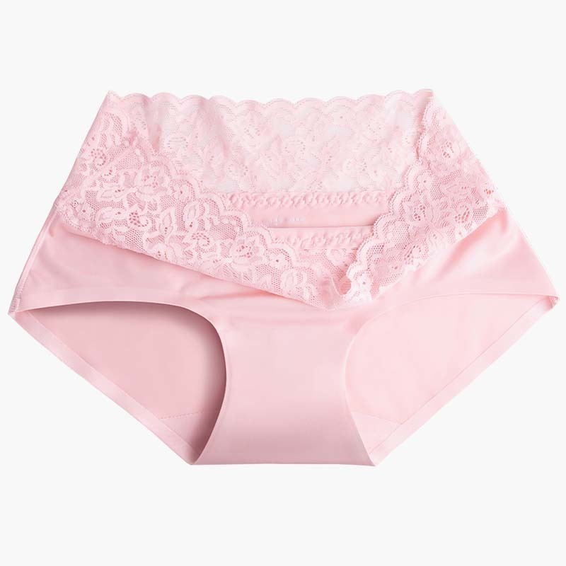 DULASI Sexy Silk Panties Women Underwear Seamless Lace Cotton Mid-Rise Cute Briefs For Girls Ladies Bikini Erotic Panty 4pcs/lot 201112