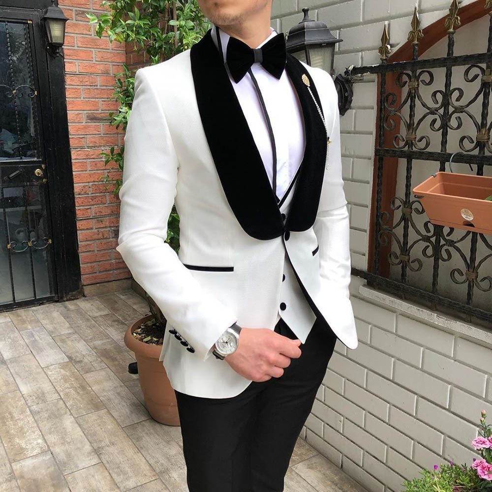 Tuxedo Suit Mens Suit Tuxedo Slim Fit Tuxedos 3 Pieces Party Blazer Prom Groom Suit Jacket Blazer & Pants & Vest for Wedding 201106