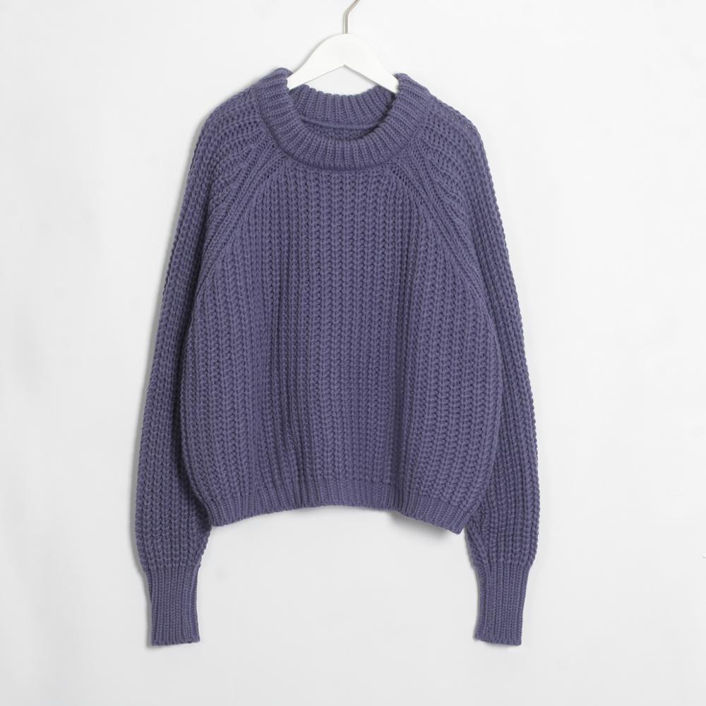 Wixra Knitted Chunky Oversized Sweater Women Loose Solid Thick O-Neck Pullover Jumpers Stylish Tops for Female Autumn Winter 201119