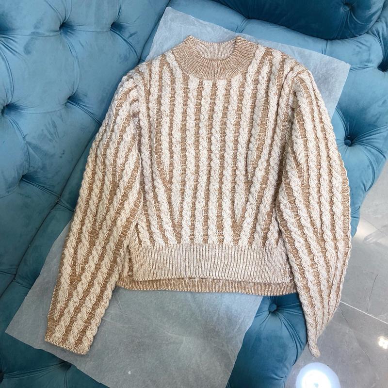 12.1 Winter New Fashion Side Split Twist Weave Loose Casual Sweater Women Vintage Wool Mohair Vertical Striped Pullover, As picture
12.1 Winter New Fashion Side Split Twist Weave Loose Casual Sweater Women Vintage Wool Mohair Vertical Striped Pullover, As picture