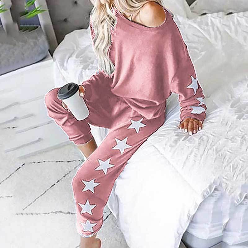 Autumn Lounge Wear Women pj set Loose Pajamas Set Long Sleeve Homewear Women Lounge Set Loungewear Sleepwear Ladies Home Suit 201217