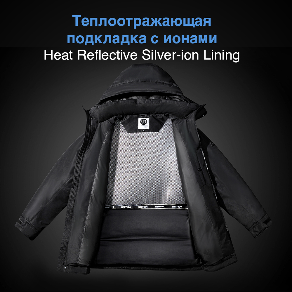NINETYGO Smart Heated Down Parka 80% Down Jacket NEW Black Technology Power Bank IPX4 Waterproof Weatherproof 3 Heating Zones 201120