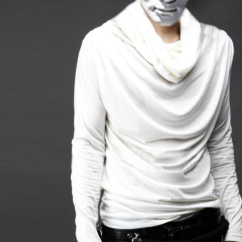 Trendy Men's long sleeve T-shirt Turtleneck t-shirt pleated loose hip hop shirts for men spring fall autumn fashion tee tops, Black
Trendy Men's long sleeve T-shirt Turtleneck t-shirt pleated loose hip hop shirts for men spring fall autumn fashion tee tops, Black