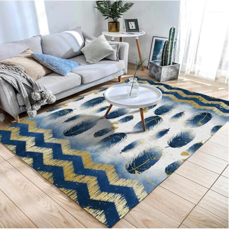 

Feather Living room 3D printing carpets kids room play crawl carpet Children's bedroom Antiskid floor mat Home Hallway Area Rugs1