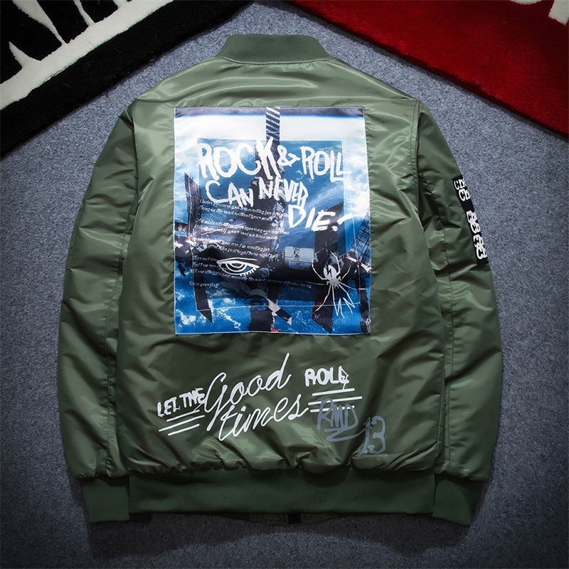 Autumn Winter Ma1 Bomber Jacket Men Army Pilot Jackets Thick Youth Punk Hip Hop Baseball Coat Male Fashion Casual Streetwear 201218