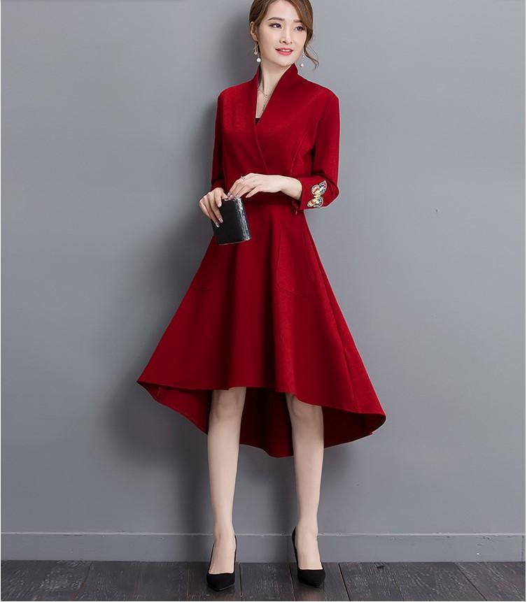 2020 new design women's casual dinner red dresses girls fashion spring sleeve dress lady's elegant V neck clothing L XL #H418
2020 new design women's casual dinner red dresses girls fashion spring sleeve dress lady's elegant V neck clothing L XL #H418