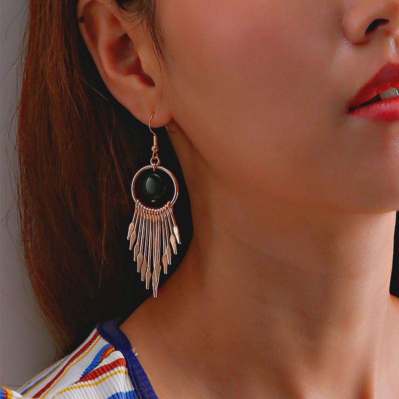 Retro Gold Big Tassels Earrings for Women Bridal Fashion Big Acrylic Stone Dangle Drop Earring Handmade Jewelry Gift 2020
Retro Gold Big Tassels Earrings for Women Bridal Fashion Big Acrylic Stone Dangle Drop Earring Handmade Jewelry Gift 2020